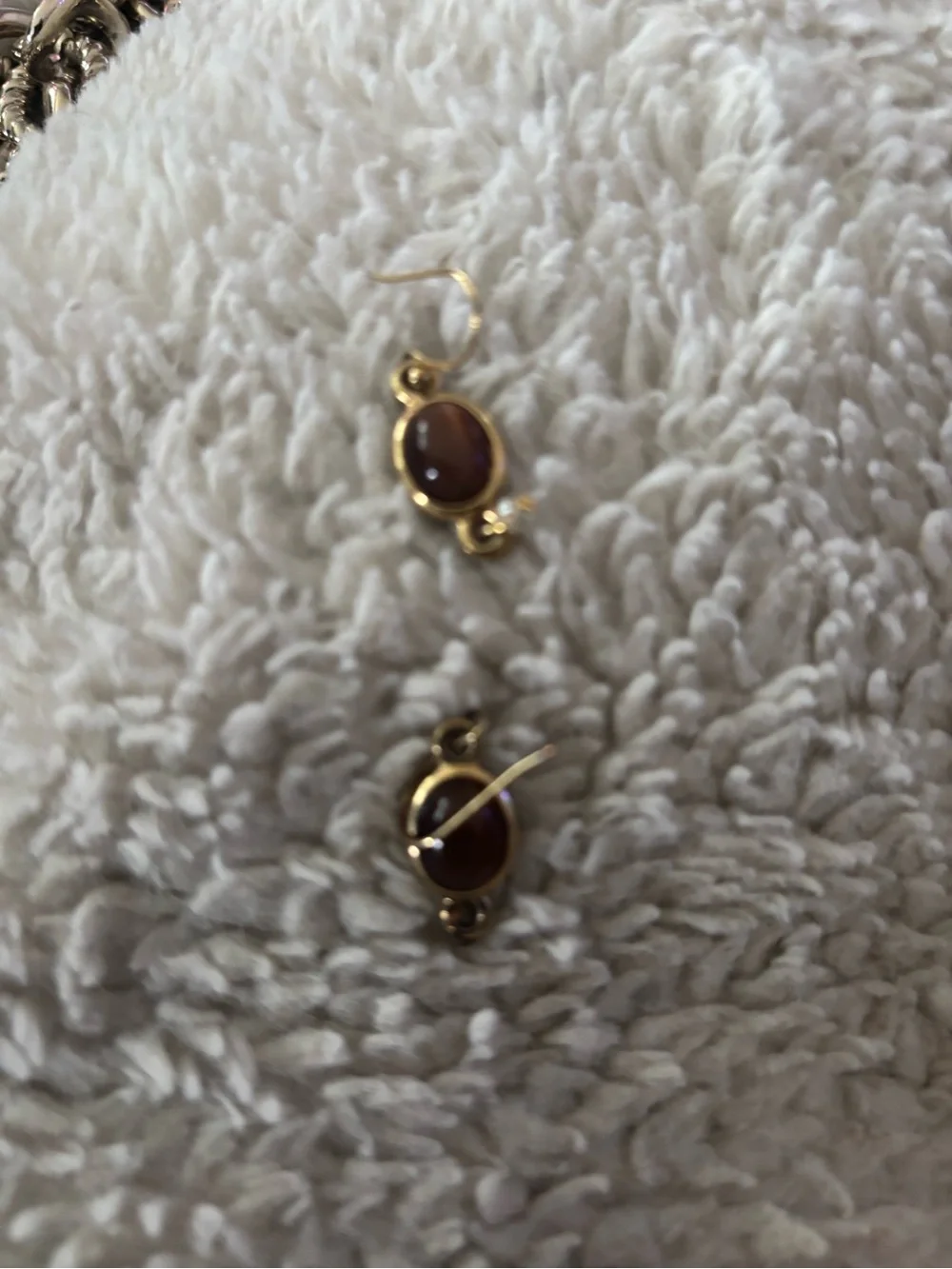 Gold-Tone Brown Bead Necklace with Matching Earrings